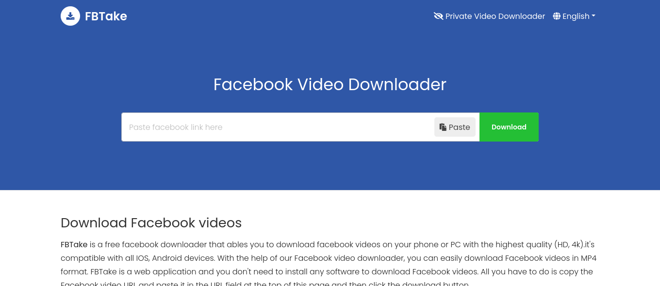 facebook video downloader - fbtake